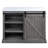 Bowery Rectangular Kitchen Island with Marble Top in White and Gray Oak