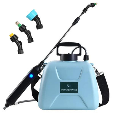 5L / 1,3 gallon pulvérisateur de plantes électrique télescopique rechargeable jardin pulvérisateur automatique à main avec 3 jets de pulvérisation bandoulière pour le nettoyage de la stérilisation