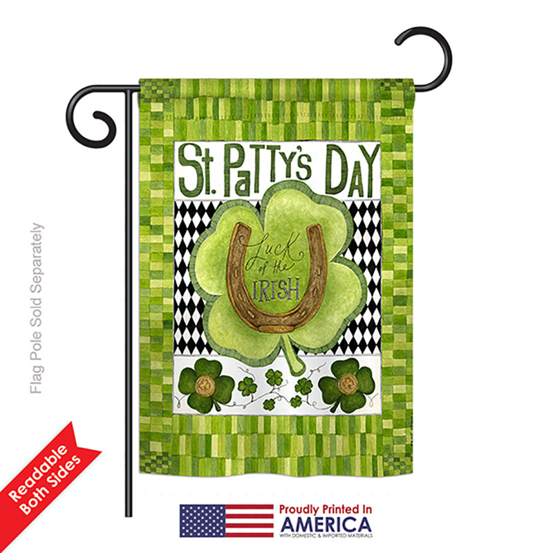 Double Sided 18.5'' H x 13'' W Polyester St. Patrick's Day Garden Flag, Yes