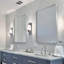Miroir de salle de bain rectangulaire contemporain | Cadre épais en acier inoxydable-336024004-336024006