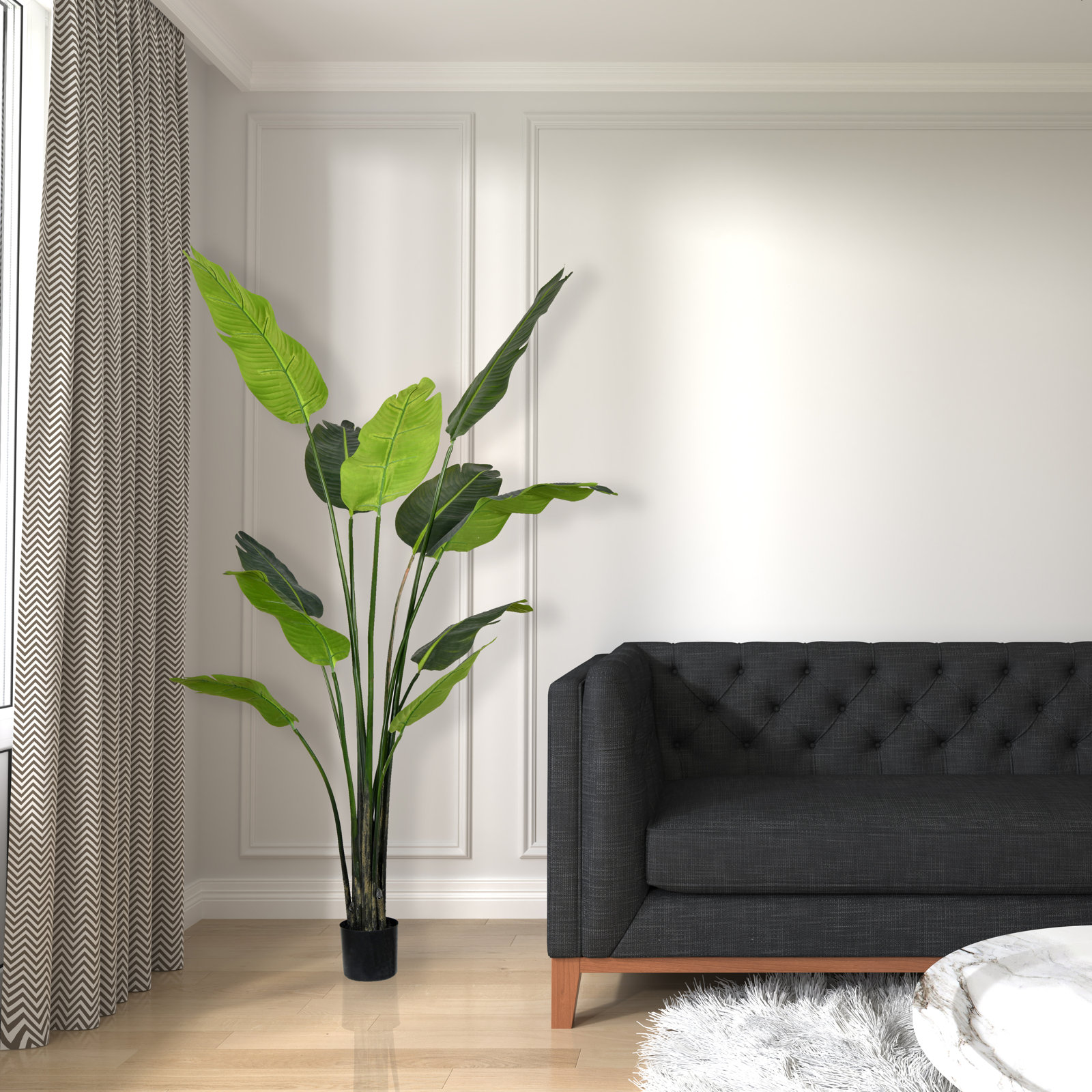 Jorah Faux Palm Tree in Pot Liner, 72" H x 26" W x 26" D