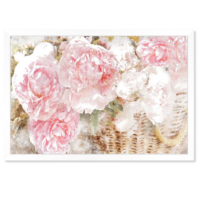 « basket o roses » par oliver gal, impression, H 12 po x l 17 po, Cadre photo