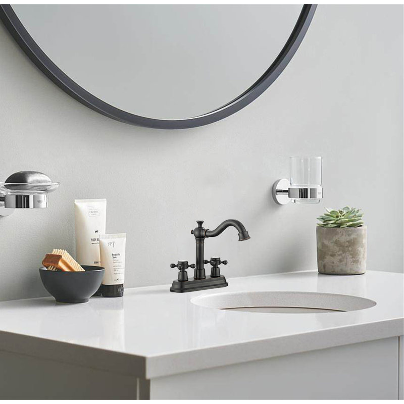 Voyager 4" Centerset RV Bathroom Faucet With Drain Assembly & Supply Hoses, Oil Rubbed Bronze