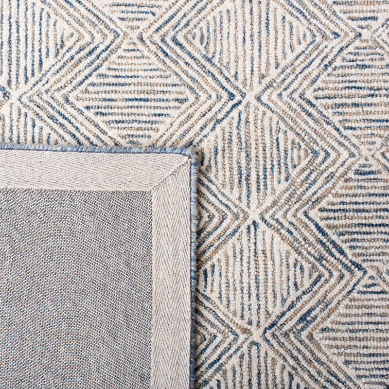 Cave Spring Hand Tufted Wool And Cotton With Latex Geometric Rug, Rectangle 10' x 14'
