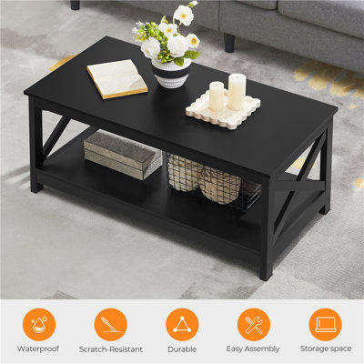 Solid Coffee Table with Storage