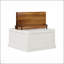 Table basse de style campagnard de 31,5 pouces avec plateau relevable à charnière, centre de table carré rustique en bois pour un décor champêtre moderne
