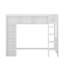 Grand lit mezzanine en bois avec armoires de rangement et tablettes-1921043033