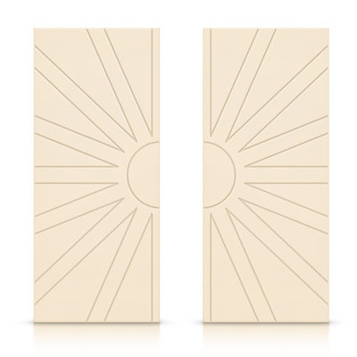 Hollow Paneled Painted without Installation Hardware Kit Sliding Closet Doors
