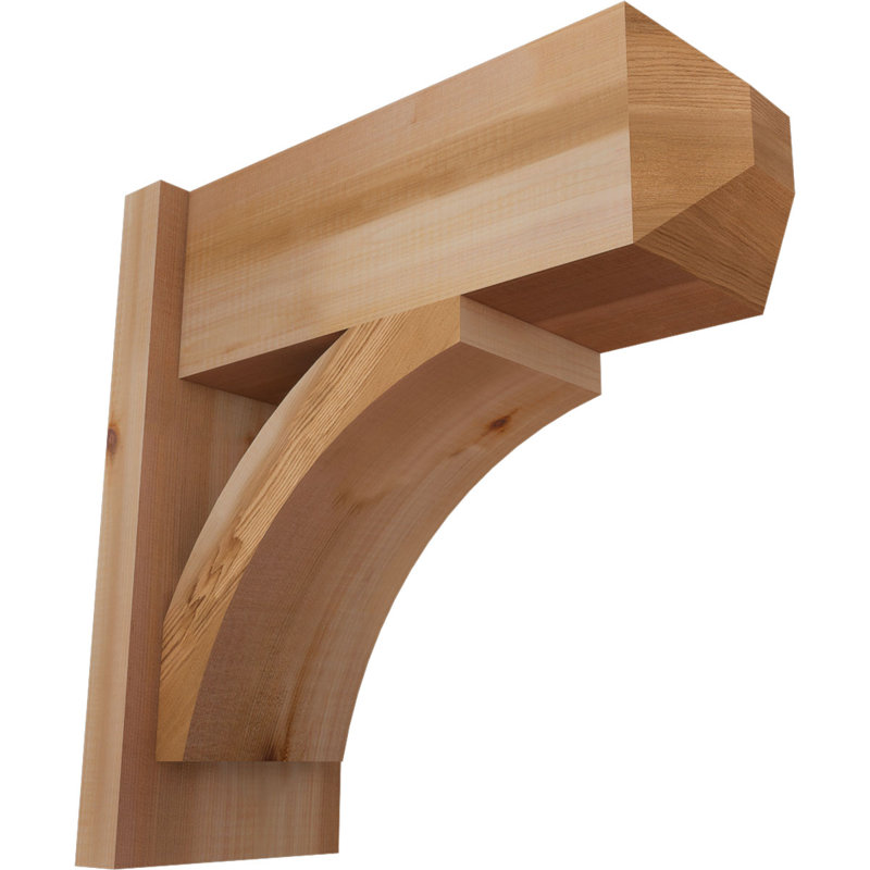 Persienne en bois rustique Thorton Craftsman,  P 18 po x H 18 po , Cèdre rouge occidental l 7 1/2 po (lisse)