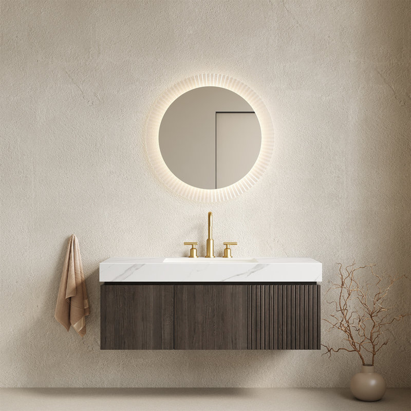 48-inch Carrara White Sintered Stone Bathroom Vanity