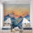 Soft Blue Sunset Mountain Landscape Wall Mural-13602154