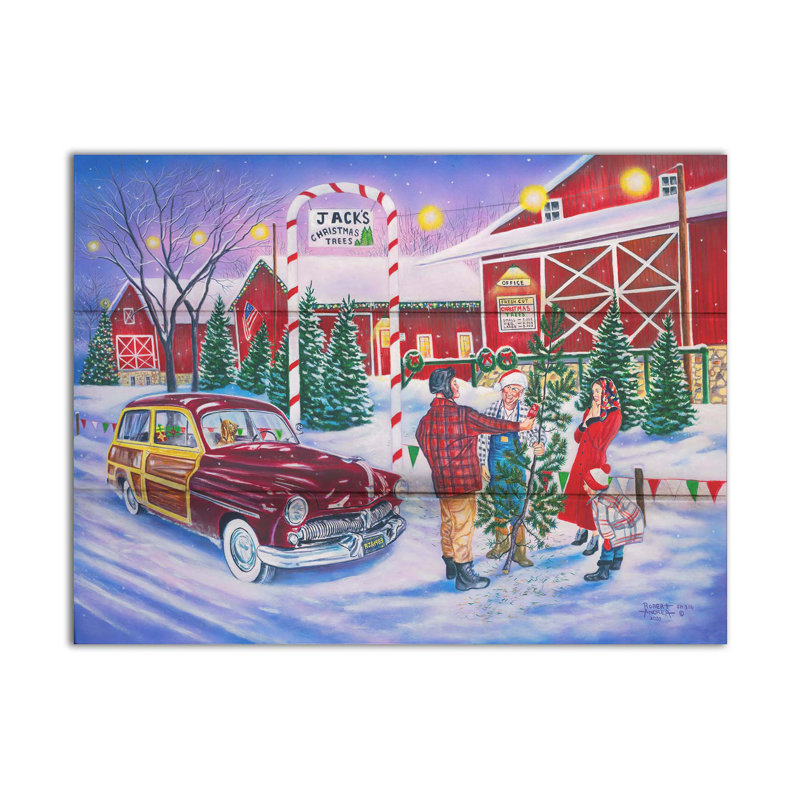 «Oh Christmas Tree» par Robert Andrea, Bois, Pas de tapis, H 24 po x l 32 po x P 1 po