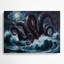 SciFi Kraken tentacles emerging from ocean Grey Metal Wall Art-2032587423