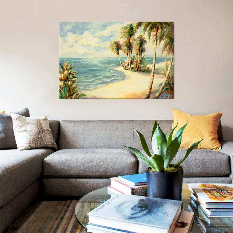 «Tropical VIII», reproduction sur toile, Toile avec cadre noir, Pas de tapis, H 32 po x l 48 po x P 1,5 po