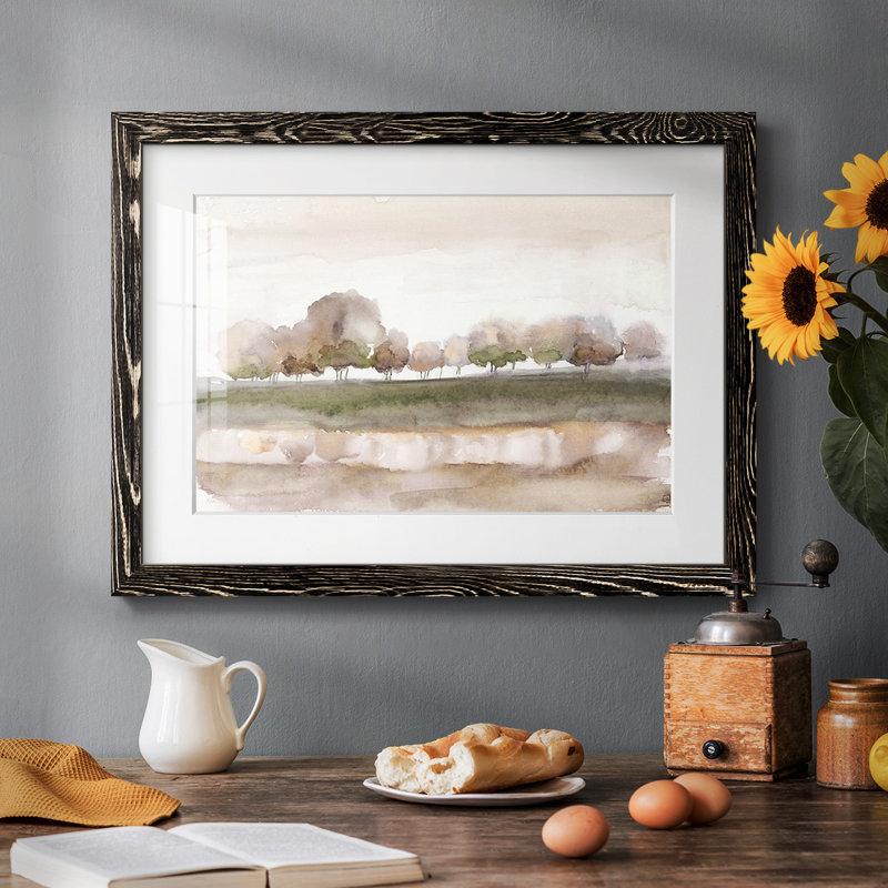 «Soft Welcome Spring», reproduction encadrée rustique avec tableau mat, Noir, H 28 po x l 42 po x P 1,5 po