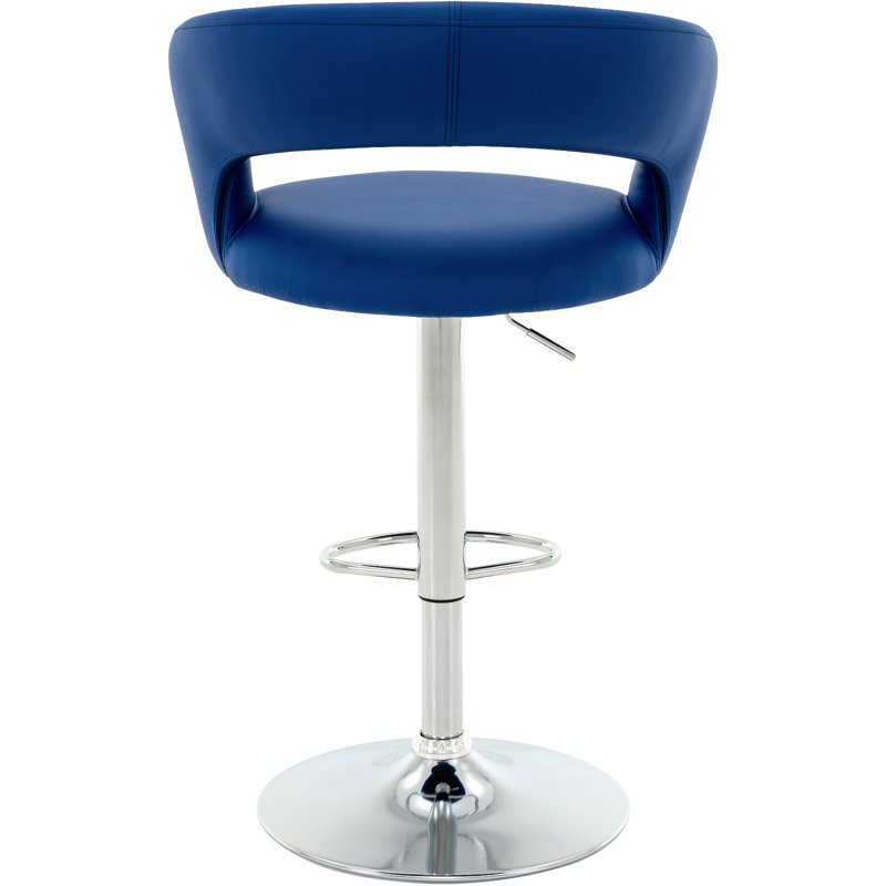 Tabouret de bar pivotant en cuir synthétique moderne avec dossier creux et accoudoirs, chaise de bar rembourrée à hauteur de comptoir Airlift pour la cuisine