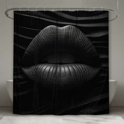Lips Shower Curtain -  Abstract Bathroom Decor Modern