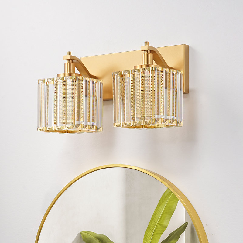 2-Light 13" Gold Dimmable Vanity Light 