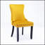 Chaise rembourrée à oreilles avec garniture cloutée et pieds en bois massif pour une assise confortable et élégante dans tout espace repas-359549143-359549129