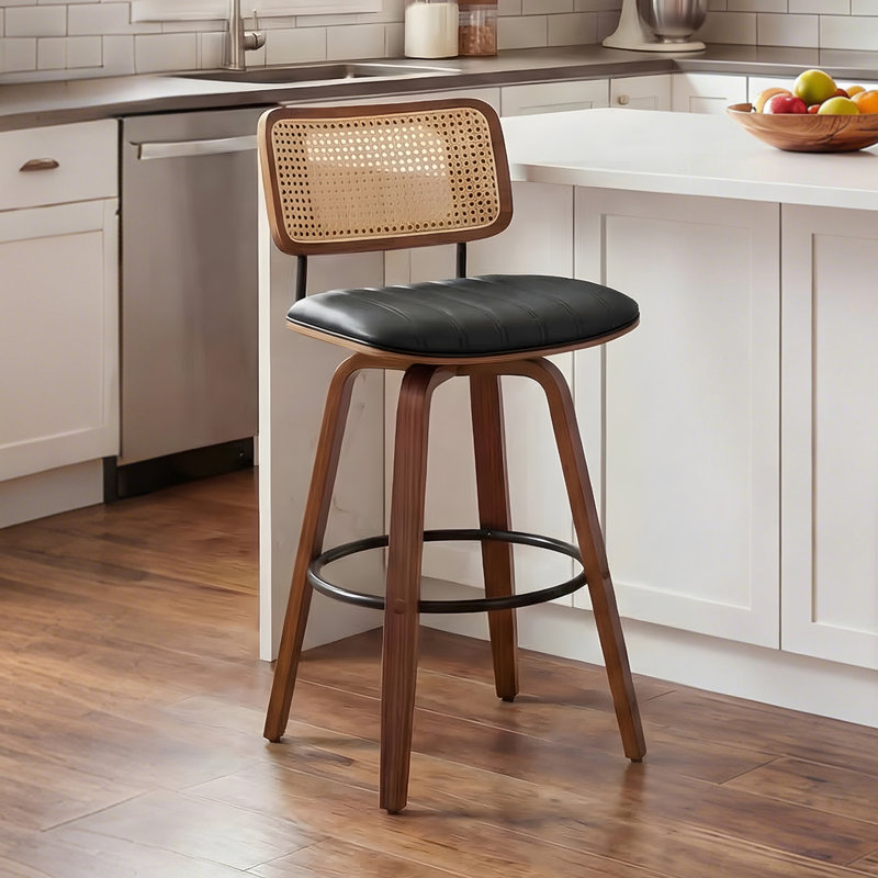 Tabouret de bar Valerie, Noir, Tabouret de bar (siège d'une hauteur de 30,31 po)