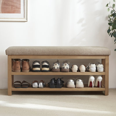 Banc de rangement pour chaussures rembourré Hahnville