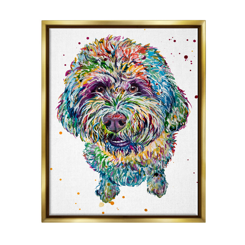 «Bold Terrier Dog Pet», art mural sur toile flottante par Jen Seeley, H 31 po x l 25 po x P 1,7 po