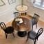 Table de salle à manger ronde moderne blanche et table basse, plateau en panneau de fibres à densité moyenne 24 po-355557749-355557748-355557747