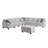 Ellis 8-Piece Modular L-Shape Linen Sectional Sofa and Ottoman