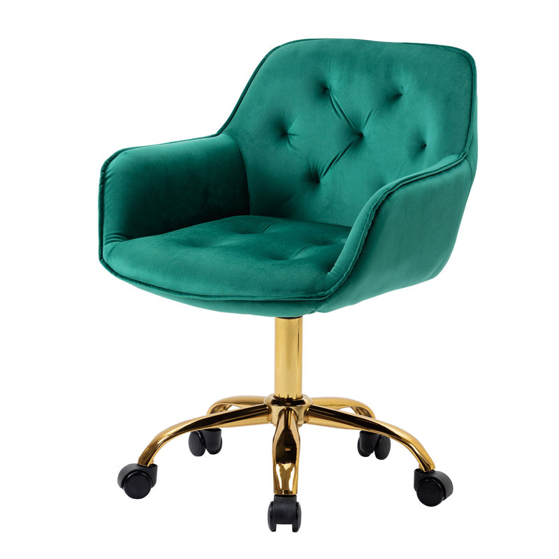 Keiran Velvet Office Chair, Green