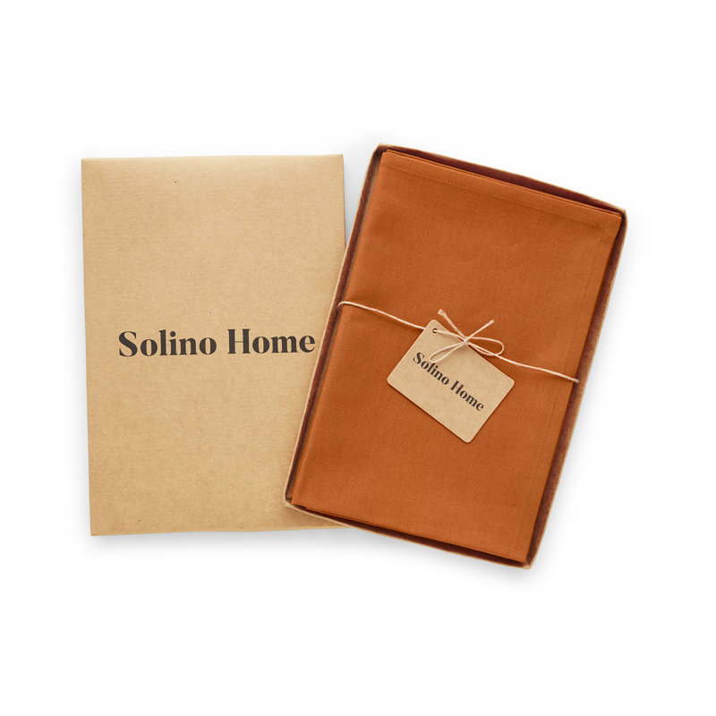 Dru Cotton Linen Dinner Napkins, Pumpkin