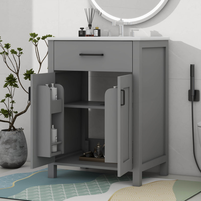 24"Bathroom Vanity Combo With Ceramic Sink
