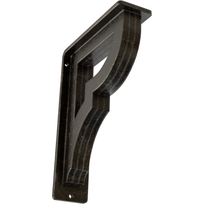 Support en fer forgé Bradford, Argenté antique chaleureux, H 8 po x l 2 po x P 5,5 po
