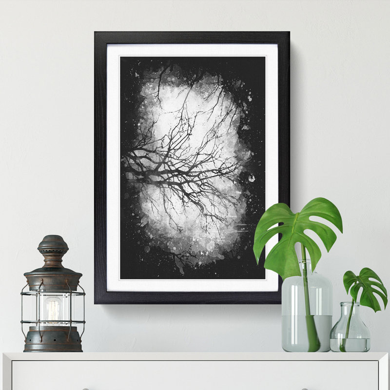 Tree Branches In Central Park New York - Single Picture Frame Painting on MDF, 33cm H x 24cm W x 2cm D, Black Framed