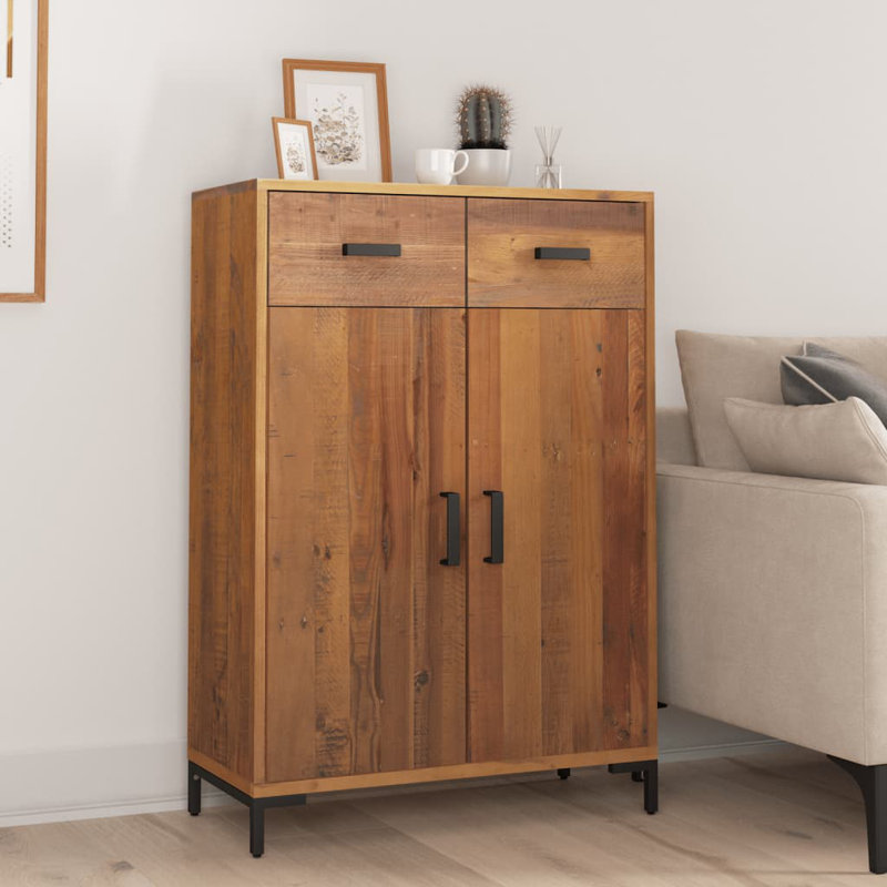 Solid Wood Shoe Storage Cabinet, Brown