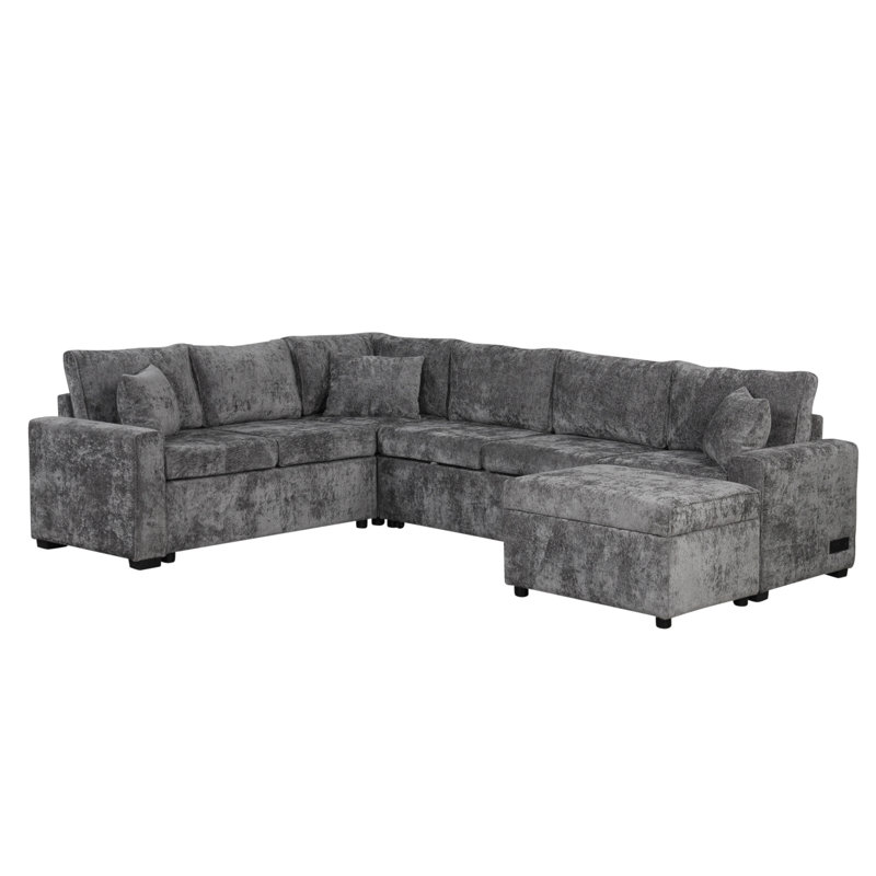 Canapé-lit 112,2 po, Gris chenille