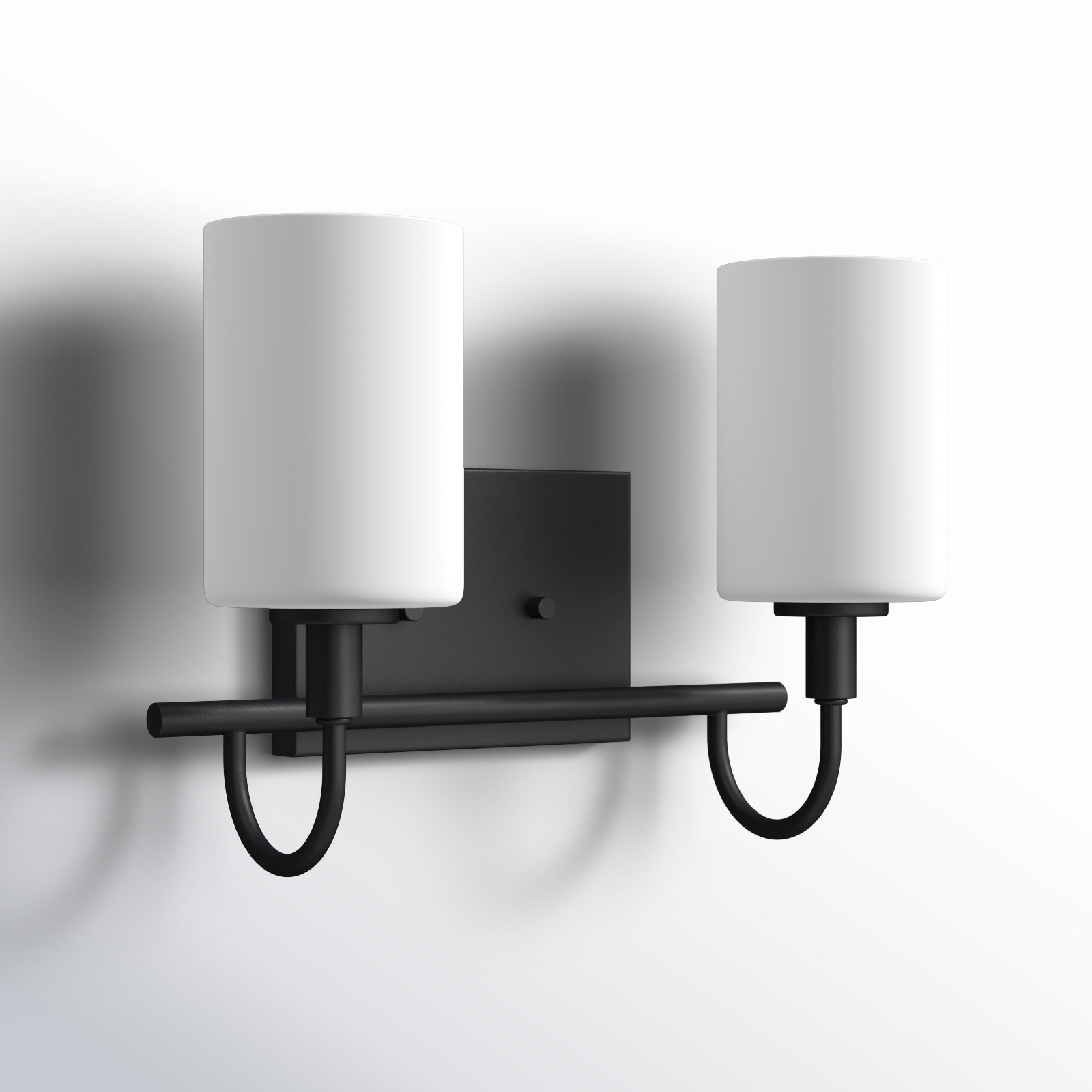 Rowley 13.88" W 2-Light Dimmable Steel Vanity Light , Midnight Black