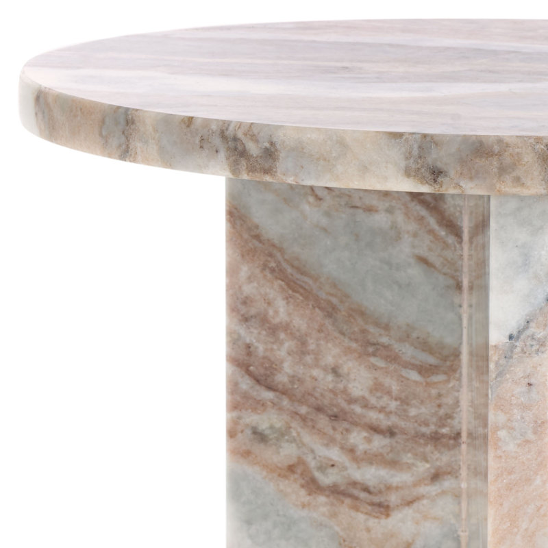 Devlin Marble Drink Table, Beige