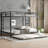 Queen Over Queen Metal Bunk Bed With Twin Size Trundle, Black-821650741