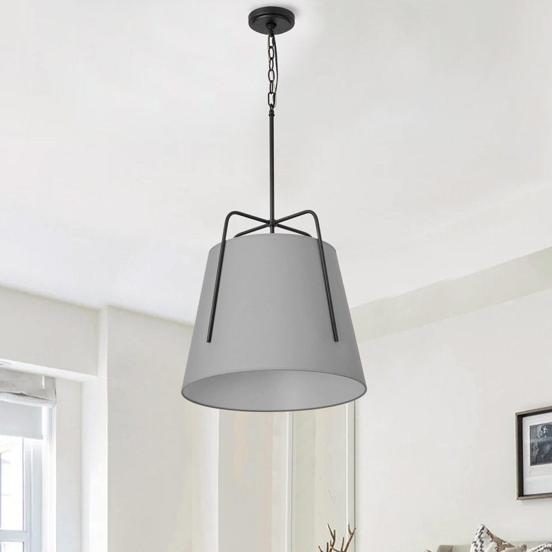 Luminaire suspendu avec abat-jour en tissu 1-E26 60W