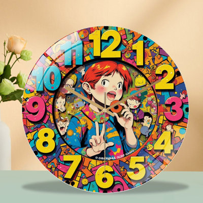 Colorful Wall Clock with Unique Design for Home Decor Art - 12'' Modern Glass Wall Clock