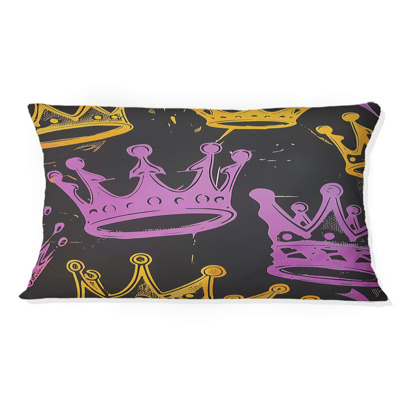 Coussin lombaire mauve et doré Royal Crown I - Kids