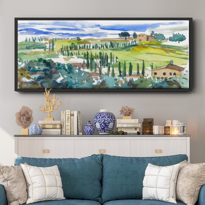 Pastel Hills II - reproduction à cadre flottant, H 8 po x l 20 po x P 1,5 po, Noir