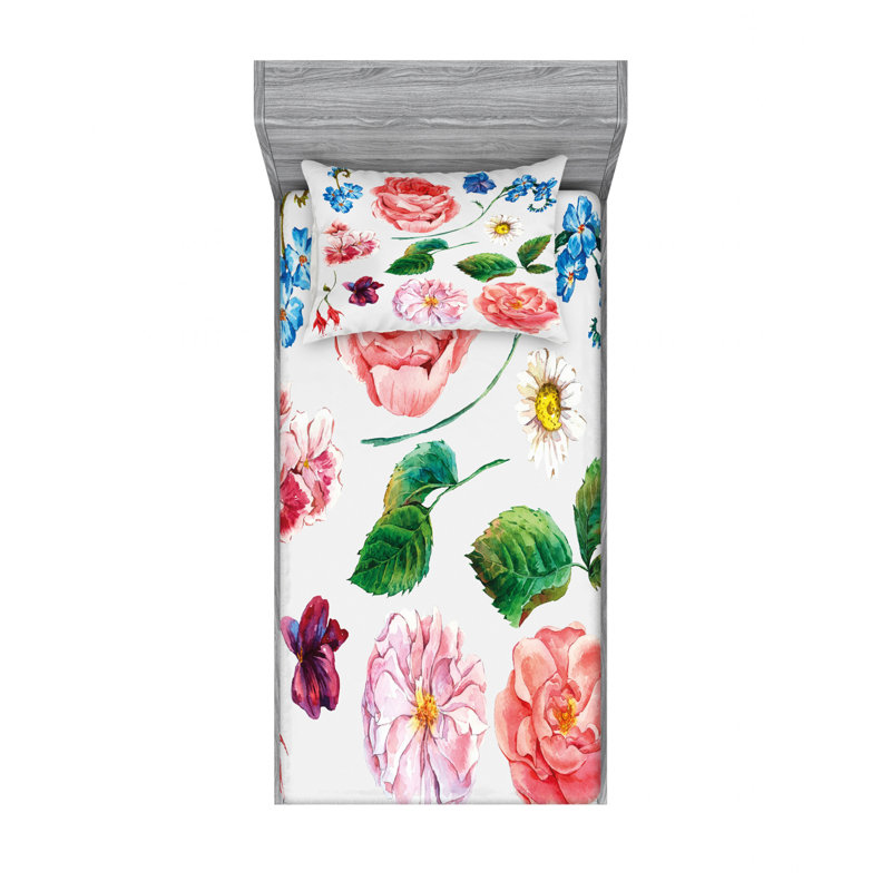 Microfiber Floral Sheet Set
