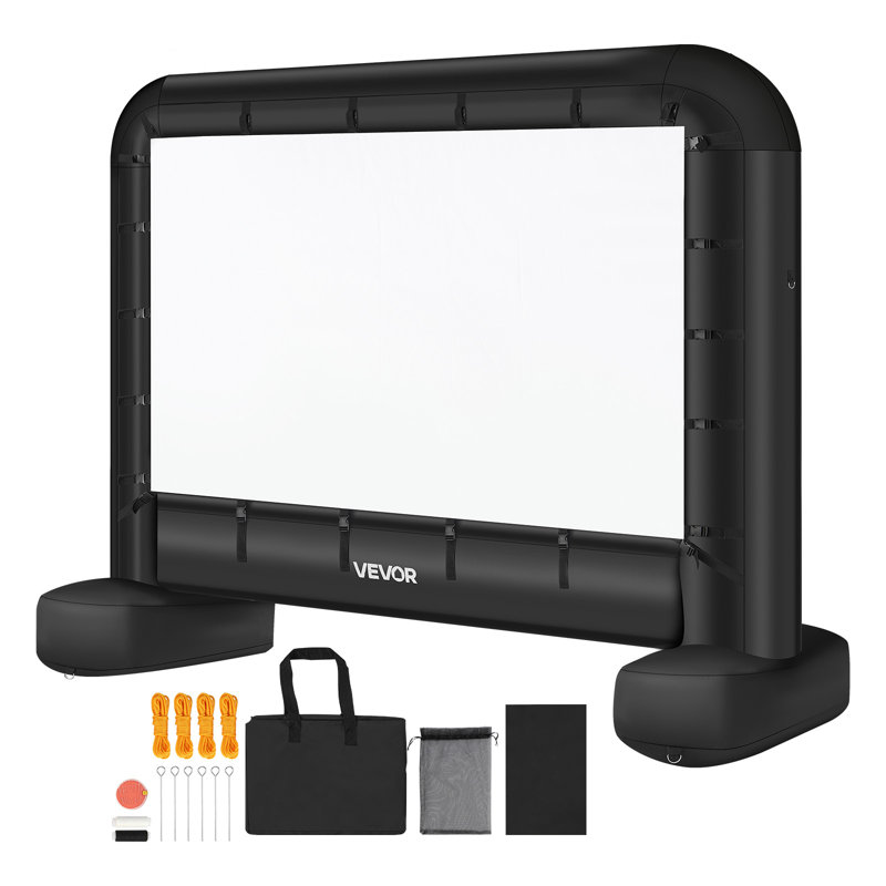 Inflatable Movie Screen, Inflatable Projector Screen with Portable Storage Bag, 16:9 Easy Set Up Movie Projection for Outdoor Backyard, Home Theatre, Theme Party