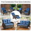Chaise longue d'extérieur inclinable et réglable en osier avec coussins Caeden (ensemble de 2)-662073055