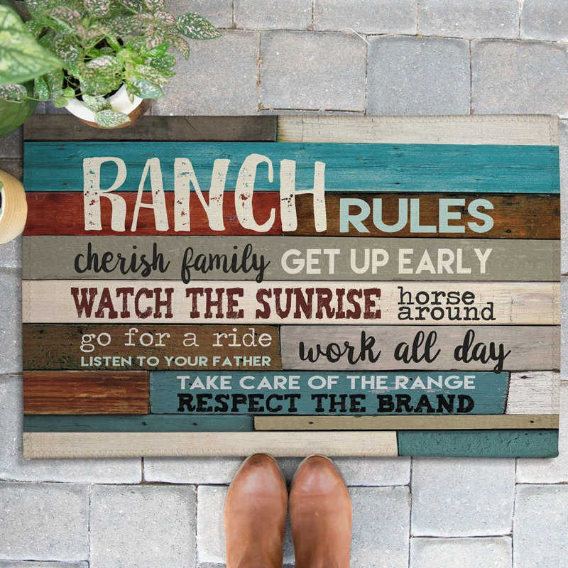 Tapis d'extérieur Southwest Ranch Rules, L 18 po x L 30 po