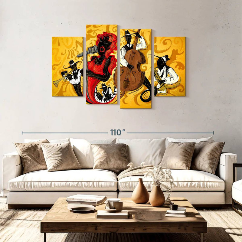 Abarca Abstract Jazz Band, 48" H x 75" W