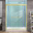 Naturer 50" - 54'' W X 72'' H Double Sliding Shower Door Semi-frameless Bypass Bathroom Door with Clear Tempered Glass in Brushed Gold