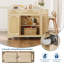 Îlot de cuisine sur roulettes 53,1 po, chariot pour îlot de cuisine roulant en rotin avec barre de petit-déjeuner à abattant, armoire à poubelle basculante-851781737
