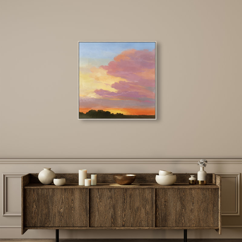 Perfect Sunset Print by Oliver Gal, 31" H x 31" W, Silver Floater Frame